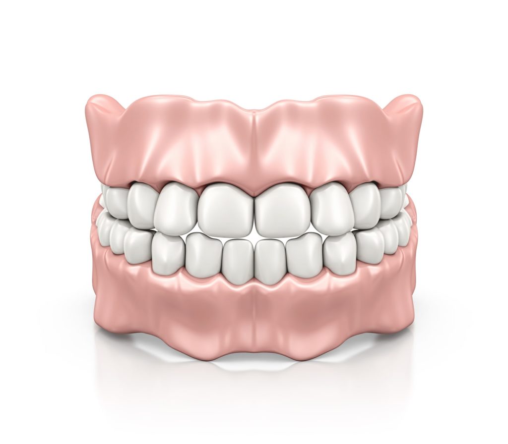 Illustration of a dentures model